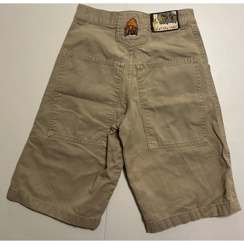 VTG‎ Y2K Baggy Skater Rage Street Vibe Cargo Shorts Women Sz 8 Khaki Tan Cotton